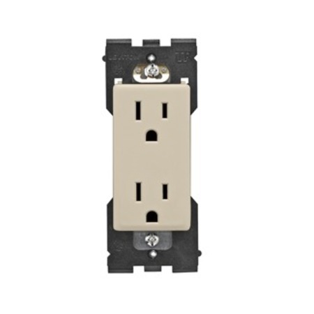 LEVITON NEMA NEMA 5-15R 2.15 in H x Wallplate Mount RER15-NS